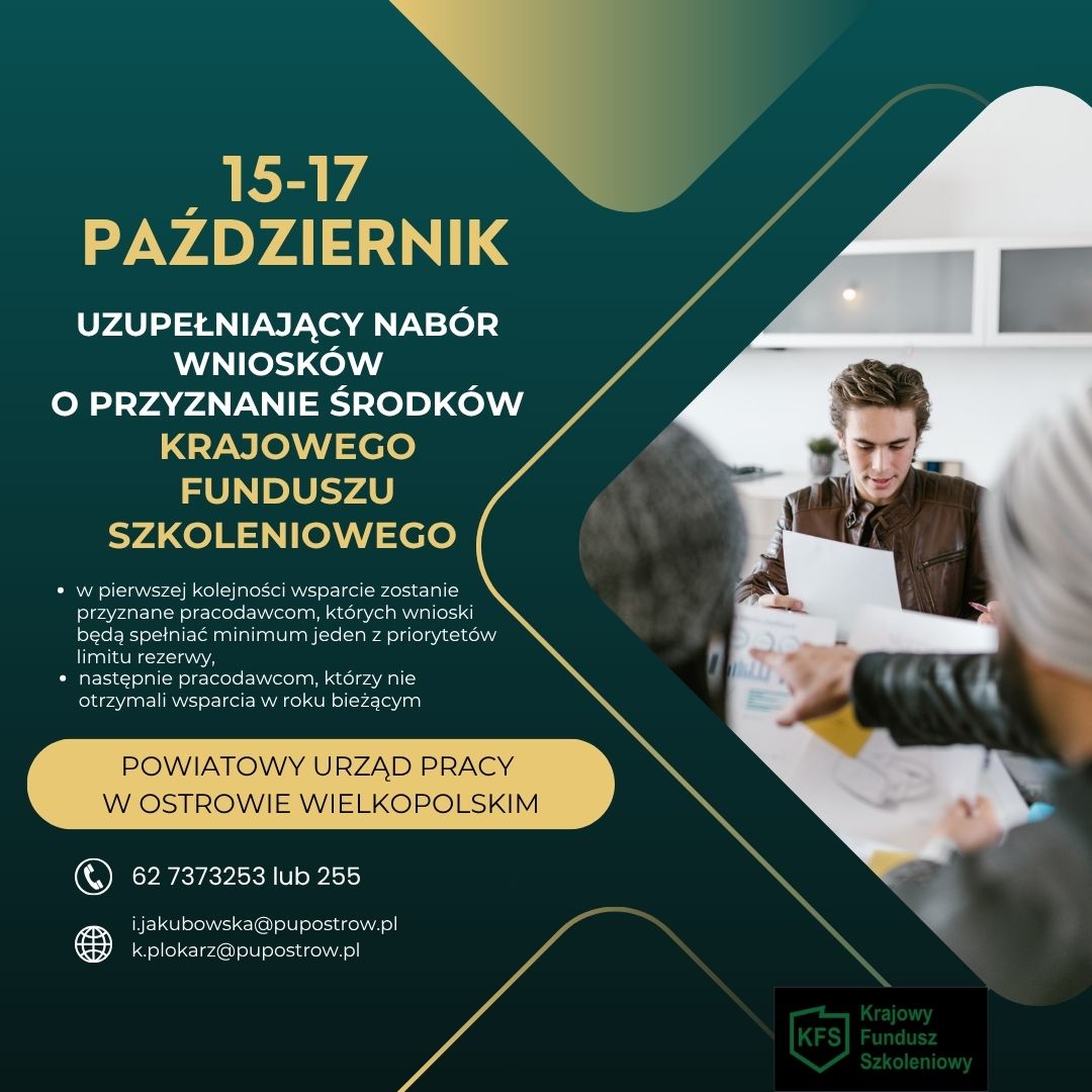 Zdjęcie artykułu Uzupełniający nabór wniosków o przyznanie środków Krajowego Funduszu Szkoleniowego