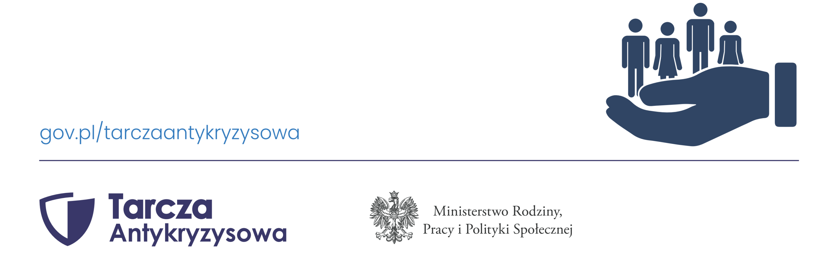 logo tarczy antykryzysowej oraz Ministerstwa Rodziny Pracy i Polityki Społecznej