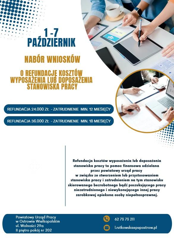 Informacja o naborze doposażenie stanowiska pracy